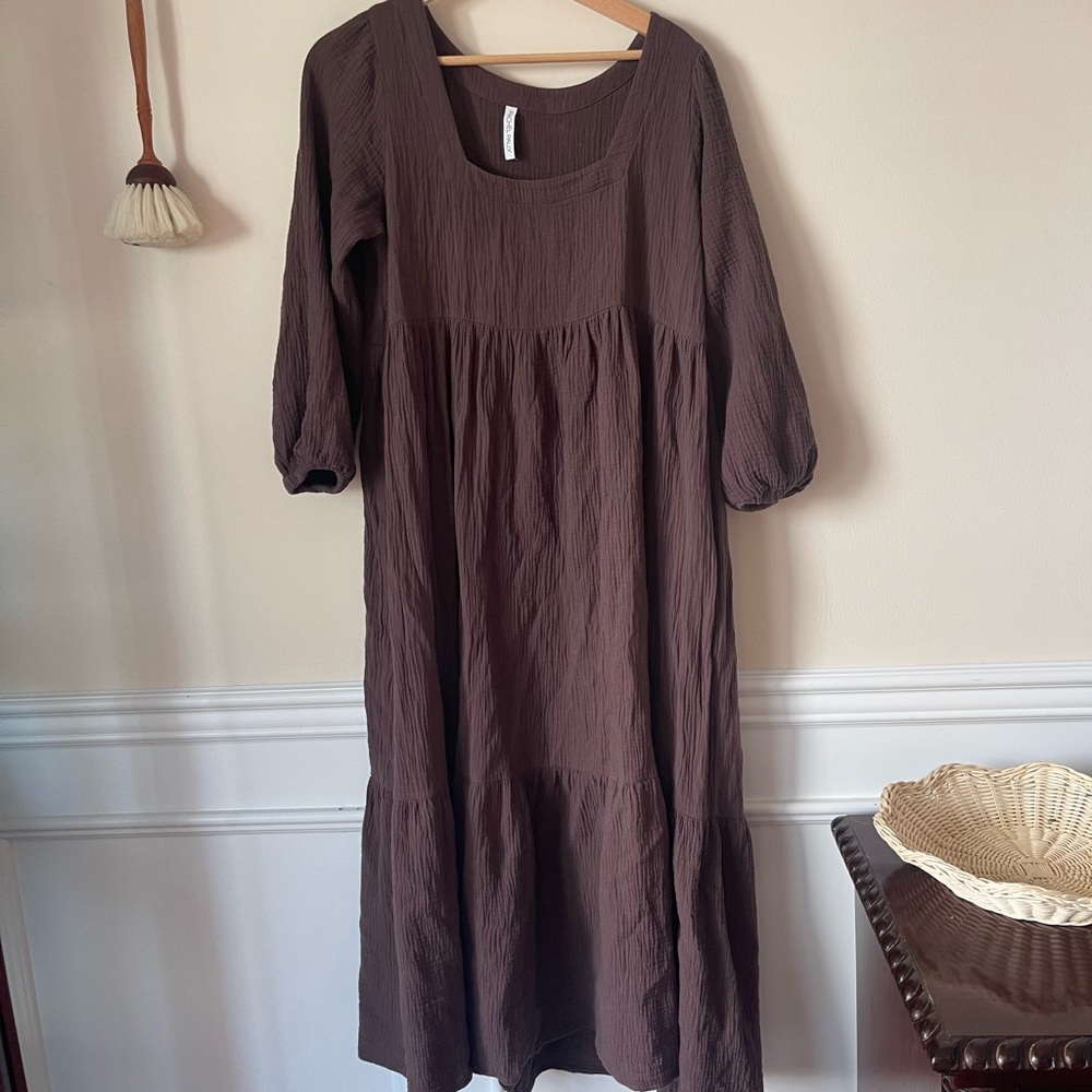 Rachel pally puff sleeve gauze dress